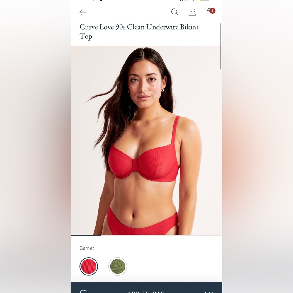 A&F Curve love 90’s underwire bikini top
